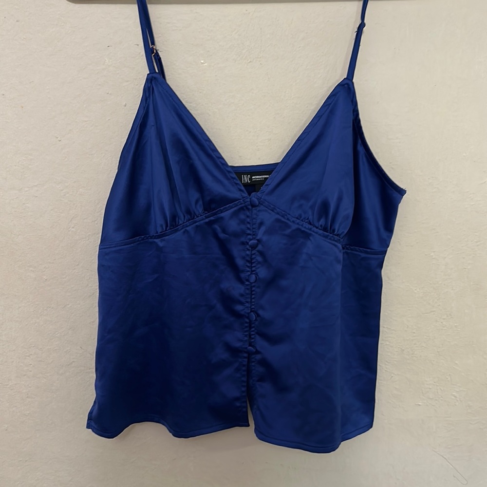 Blue satin 2 piece pajama set